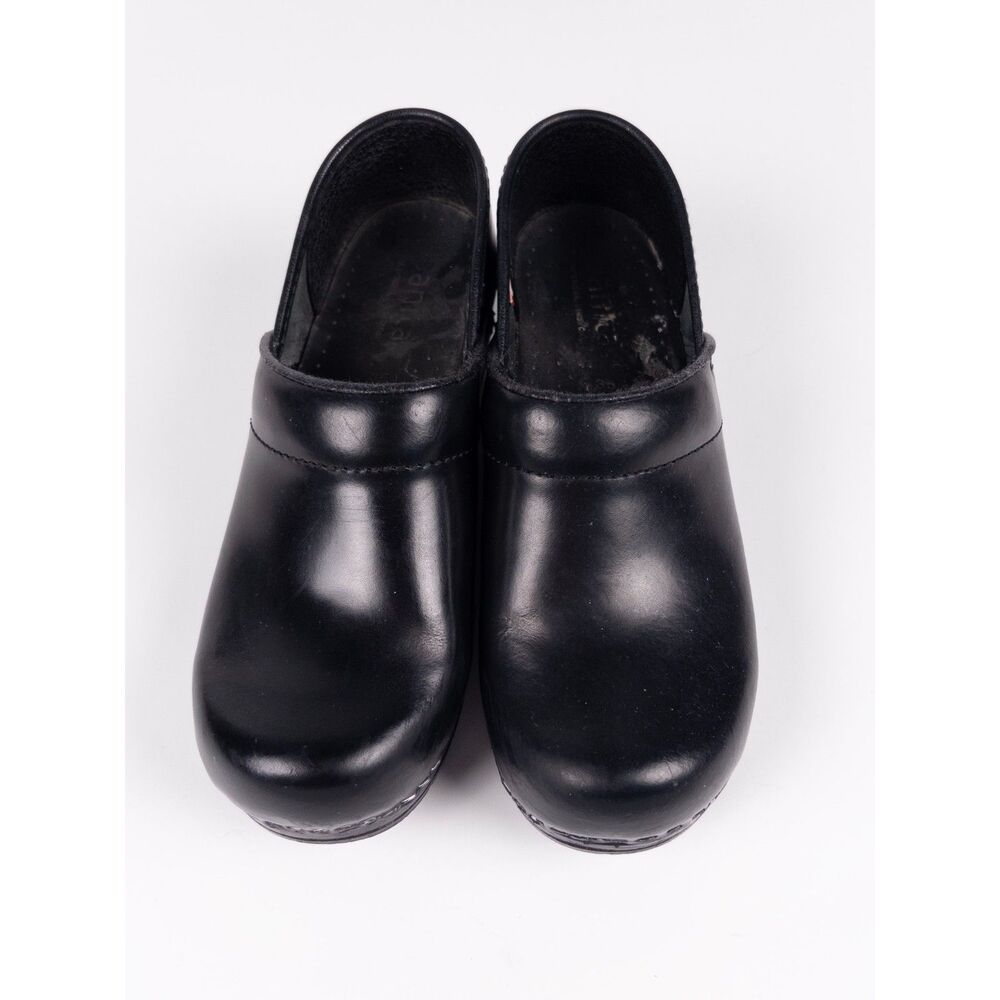 Sanita Pro Cabrio Black Leather Clogs EU 35 US 5 Danish Comfort Work Shoes